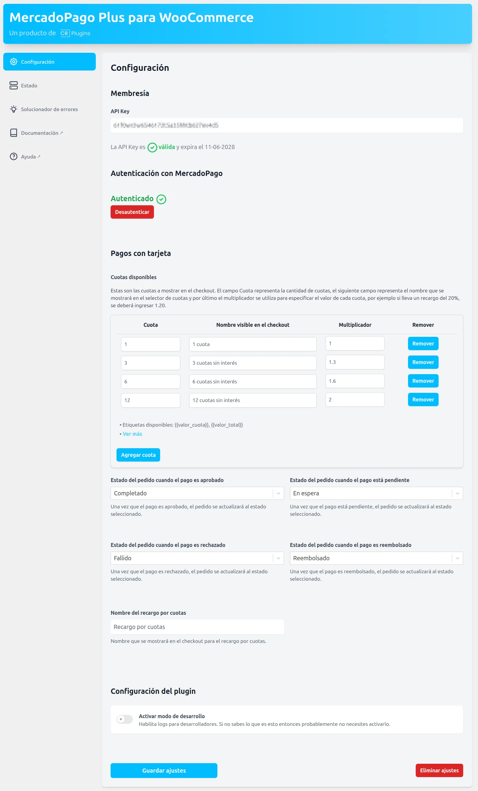 Ejemplo de configuración
